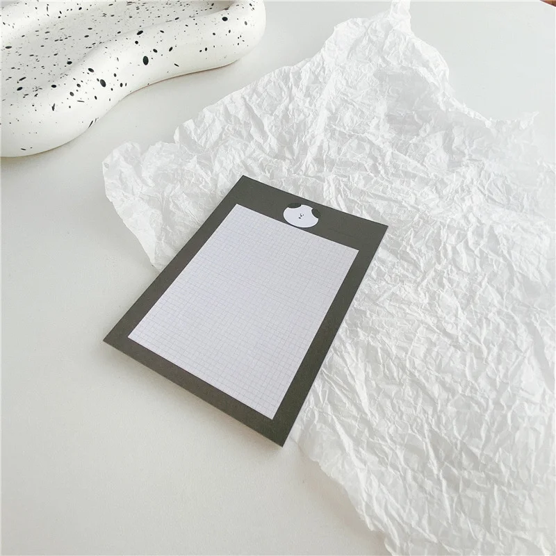 ​Korean Ins Cartoon Cute Memo Pad Grid Color Border Long Style Student Message Paper Mini Notebook Kawaii Stationery 50 Sheets |