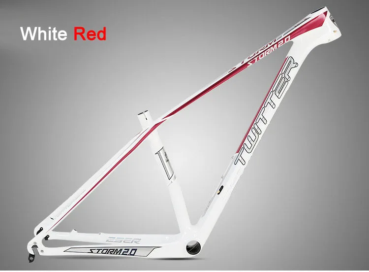 Твиттер Storm2.0 MTB карбоновая рама 27,5*1" 17" велосипедная 29*1" 17" 1" XC велосипедная Рама 42*52 коническая трубка BB92 EPS БЫСТРОРАЗЪЕМНАЯ - Цвет: 29 White Red