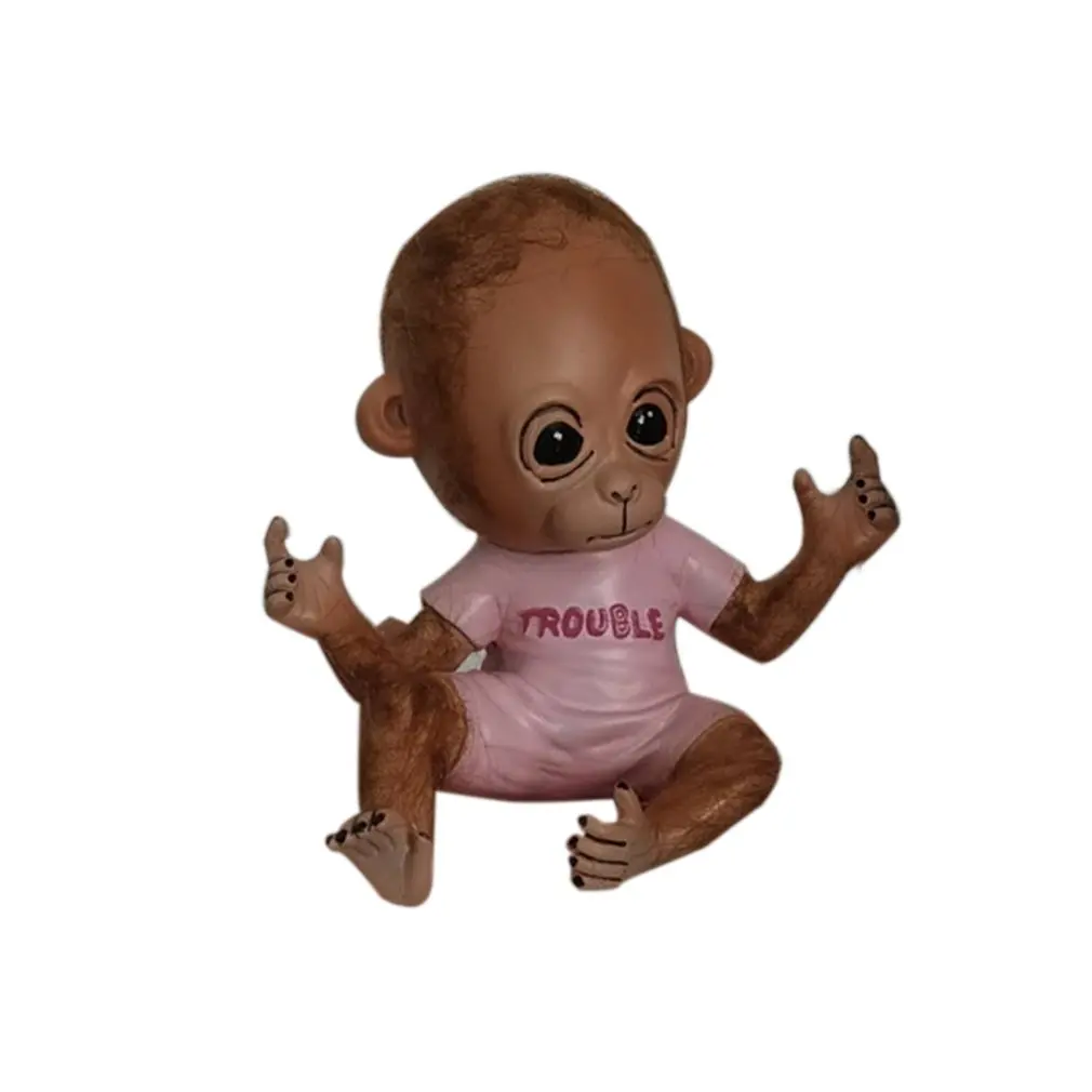 

1 pcs Cute little monkey doll Resin High density No odor Fine workmanship Long lasting Bedroom Family Desk