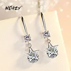 NEHZY новые женские модные ювелирные изделия из стерлингового серебра 925 пробы с синим розовым кристаллом циркония пятиконечная звезда длинные серьги-кисточки в стиле ретро с крючком