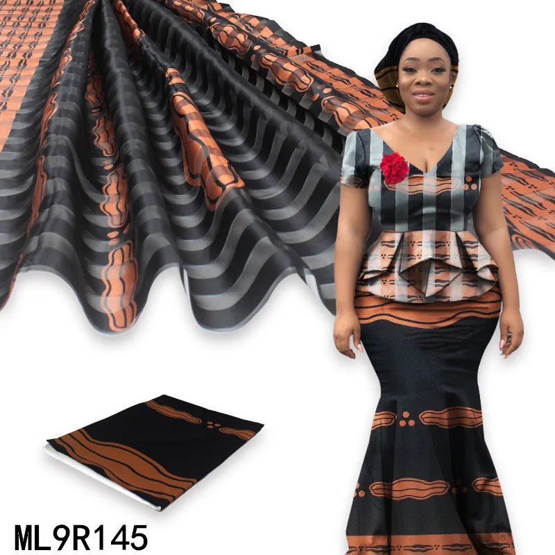 

2021 ткань из органзы, африканская ткань, оптовая продажа, ткань из Анкары с Африканским воском и принтом, лента из органзы, шелк, 6 ярдов, ...