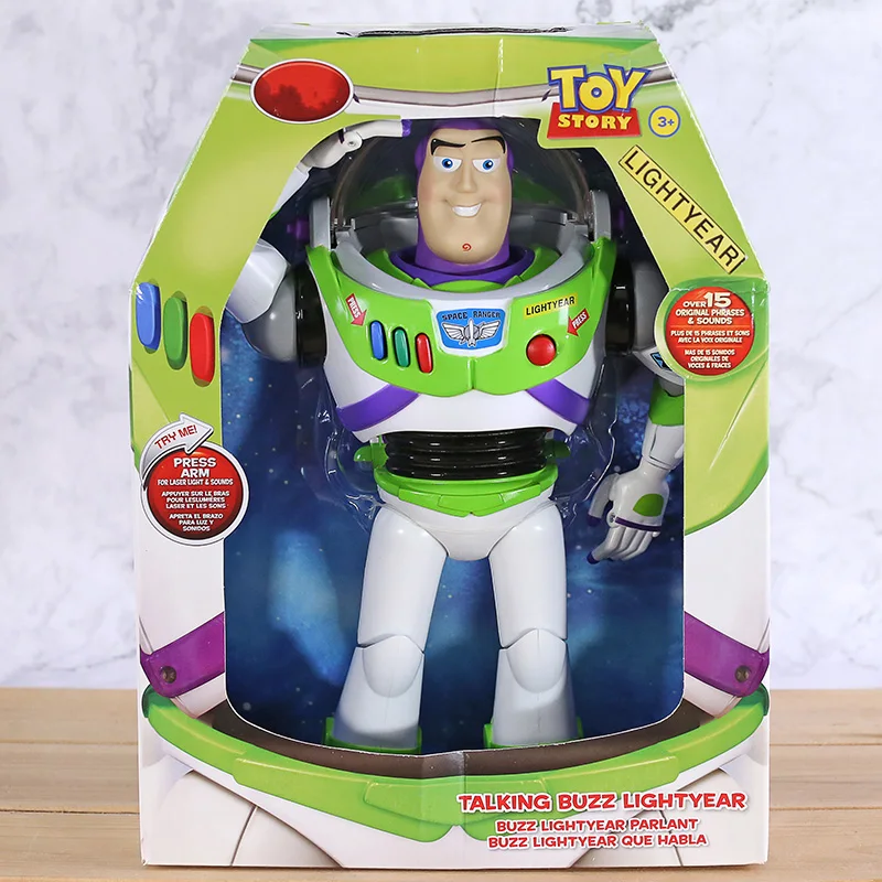 

Talking Buzz Lightyear Woody Jessie Rex Bullseye Toys Lights Voices Speak English Joint Movable Action Figures Children Gift