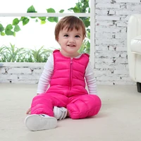 2021 autumn winter children siamese down cotton trousers thicked baby boys jumpsuit toddler girls romper overalls kids pants1 5