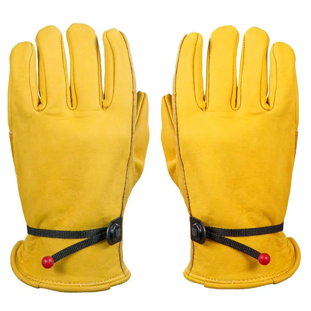 

Motorcycle Leather Genuine Cowhide Full Finger Protective Safety Work Gloves Comfortable Wear-resistant Cycling Gloves
