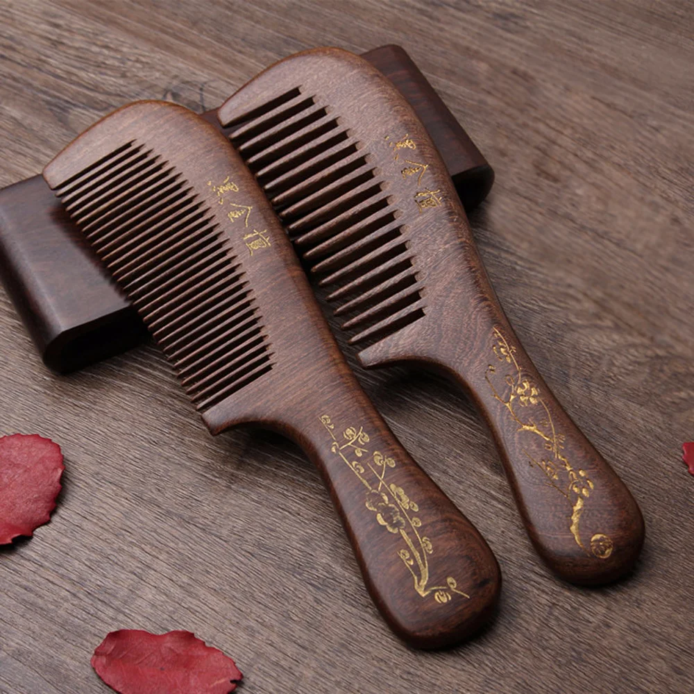 Натуральные сандаловые гребни из твердой древесины расчески для резьбы