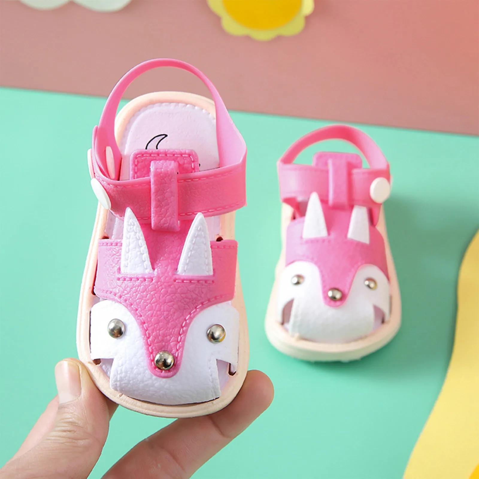 Сандалии для девочек с милым Кроликом мягкая кожа цветочный рисунок мультяшный