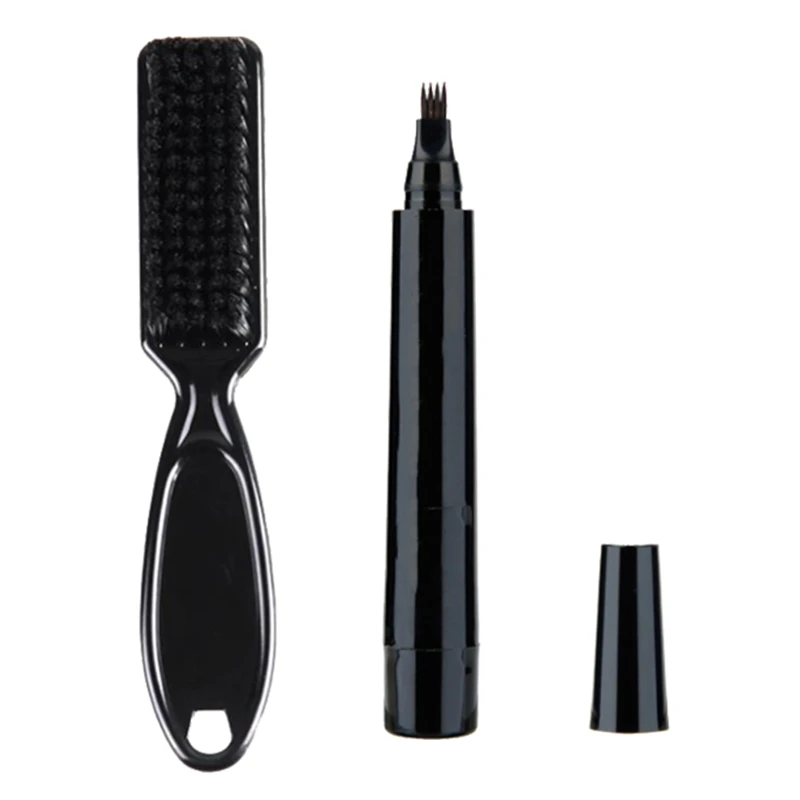 

Waterproof 4 Fork Tips Beard Shaping Pen Filler with Styling Brush for Men
