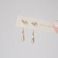 korean fashion creativity removable heart women earring tassel crystal stud earrings temperament jewellery brincos jewelry