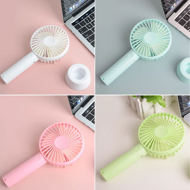 

1PCs Handheld Personal Mini Fan USB Rechargeable Portable Fan Cooler With Strap Adjustable 3 Speed For Office Outdoor Travel