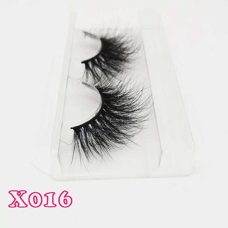 X016-rectangle tray Супер длинные 25 мм 3D 5D норковые ресницы драматические настоящие норковые ресницы 25 мм ручной работы Накладные ресницы макияж для глаз Maquiagem 66 - Цвет: X016-rectangle tray