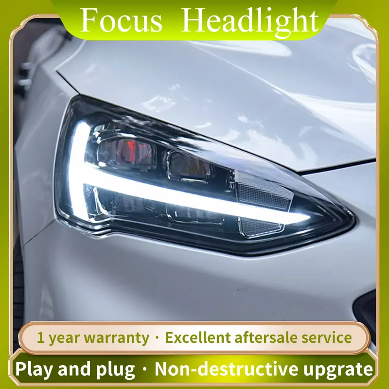 

Новый дизайн для Ford Focus фары 2019 Focus светодиодный светодиодные фары динамический сигнал LED Drl Hid Биксеноновые автомобильные аксессуары