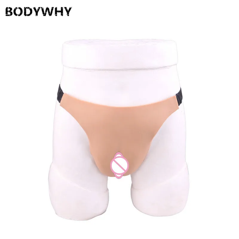 Трансгендер нижнее белье мужские трусы поддельные вагинальные штаны стринги