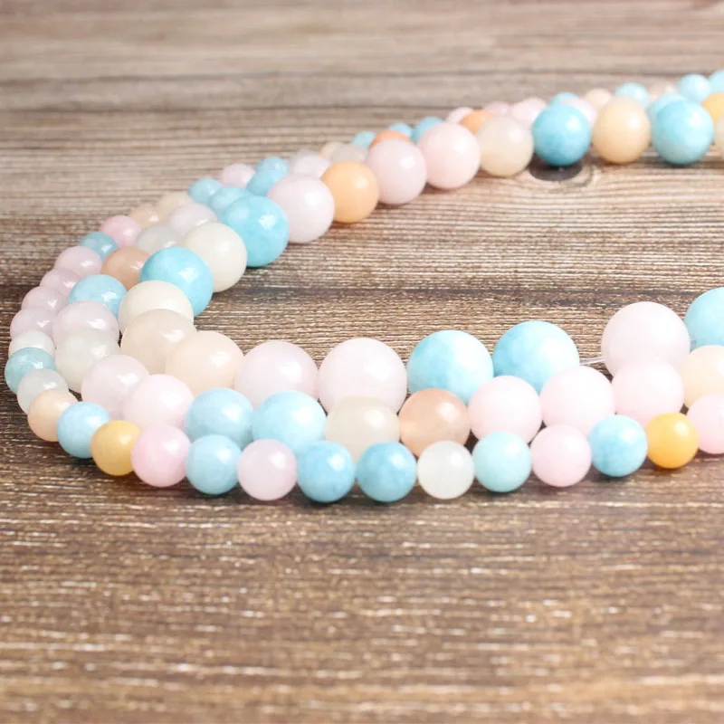 Модные натуральные ювелирные изделия LingXiang бусины из морганита подходят для