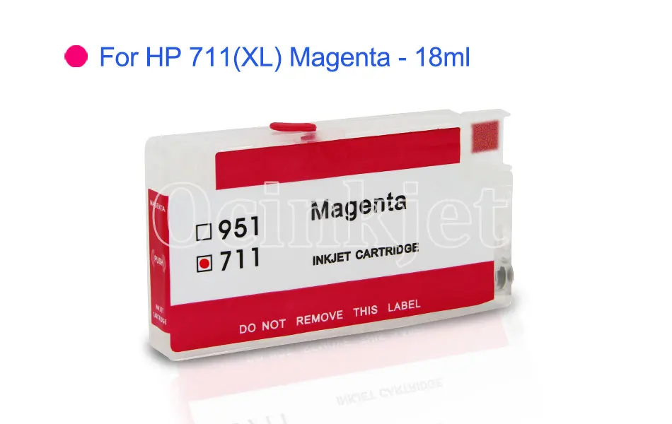 OCINKJET 711 4 цвета многоразовый пустой чернильный картридж для hp 711 совместимый для струйного принтера hp T120 T520 с постоянным чипом
