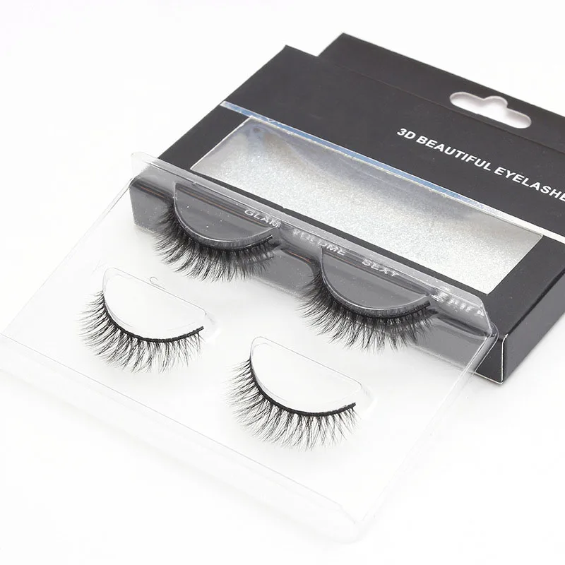 

2Pairs 3D Handmade False Eyelashes Natural Cross False Eyelashes Eyelash Extension Natural Three-dimensional