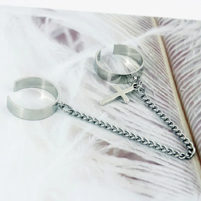 Мужской комплект из двух предметов нержавеющей стали кольцевая цепочка