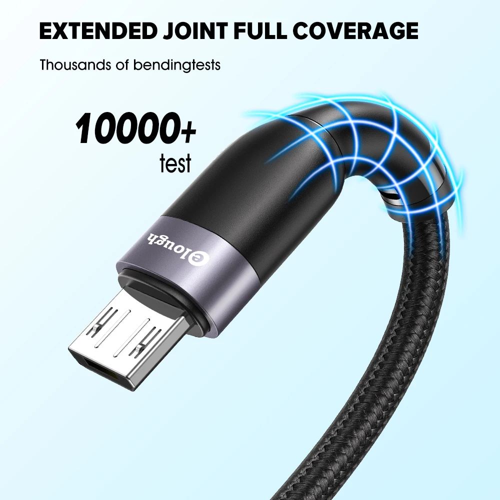 elough micro usb cable fast charging 3a usb micro cable cord for samsung s7 s6 xiaomi redmi 9a android phone microusb usb cable free global shipping