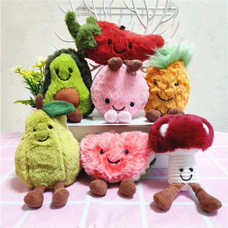 

Fruit series pendant cartoon apple plush toy avocado keychain doll children plush doll kawaii birthday gift
