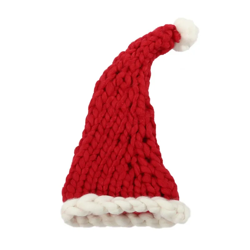 

Christmas Hat Sweater Knitted Beanie Christmas Gift for Kids Xmas Year Decorations Adult Red/Blue/Burgundy