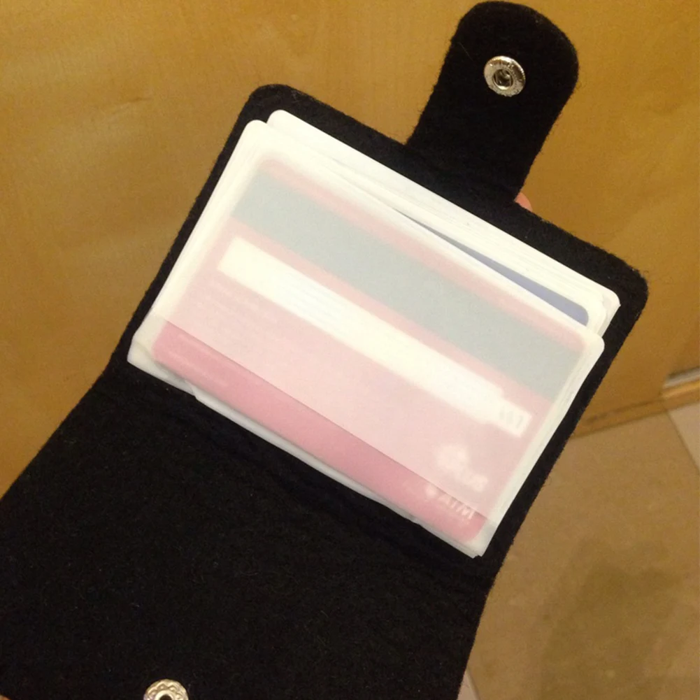

With 24 Sub Box Dustproof Travel Wool Felt Anti Scratch Daily Fashion Portable Solid Home Women Card Wallet