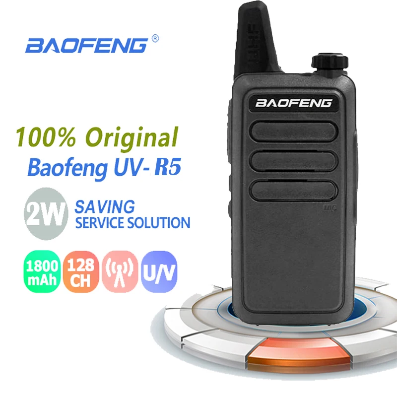Новинка Baofeng BF R5 мини дети иди и болтай Walkie Talkie “иди 2 Вт радиочастотный трансивер
