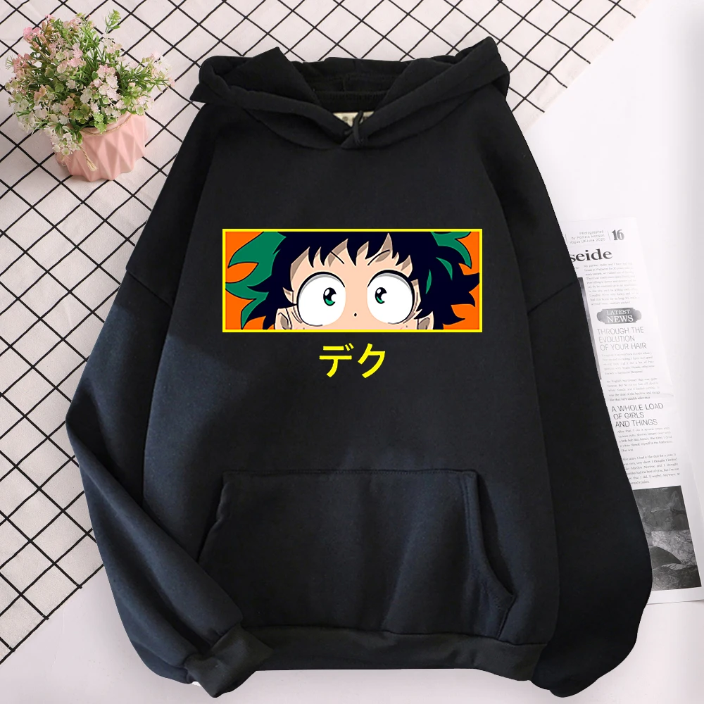 

My Hero Academia Men'S Hoodies Midoriya Izuku Deku Long Sleeve Japan Anime Punk Man Warm Sweatshirts Streetwear Retro Clothes