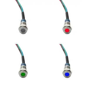 ELEWIND плоская головка 12 мм металлическая IP67 герметичная RGB Трехцветная светодиодная фотовспышка с кабелем 15 см 12-24 В