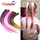 Alileader новые накладные волосы на заколках, один кусок, 50 см длинные прямые волосы для наращивания, Омбре розовые синтетические накладные волосы на заколках
