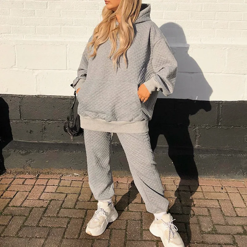 

two piece set women sweatpants+ hoodie tracksuit sweat suits women matching sets Fall 2020 pink outfits jogging suits for women