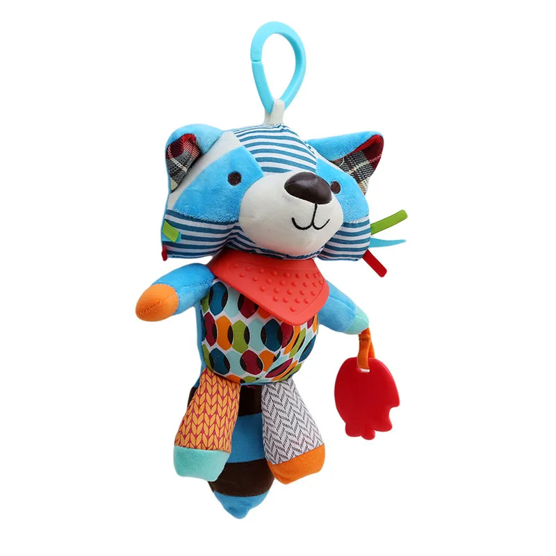 Детские мягкие погремушки в виде животных для кроватки детской коляски