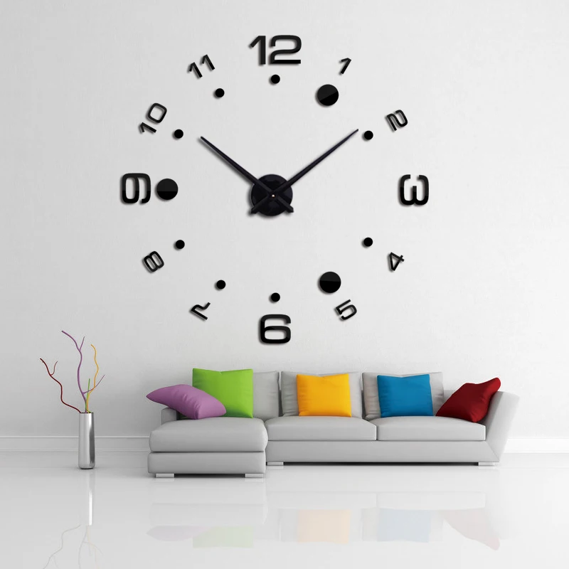 

Modern design rushed Quartz clocks fashion watches mirror sticker diy living room decor new arrival 3 dreal big wall clock a