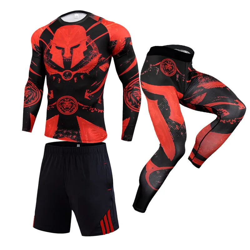 

3Pcs Tracksuit Men Gym Legging Underwear Compression Running Set Fitness Pants Male Quick-Drying Tights Sportswear Tracksuit