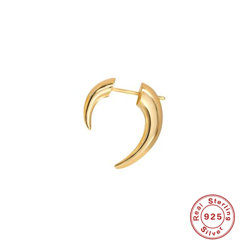 

Aide 925 Sterling Silver Bohemian Moon Stud Earrings for Women Tribal Style Ox Horn Crescent Ear Stud Huggies Fine Jewelry Gift
