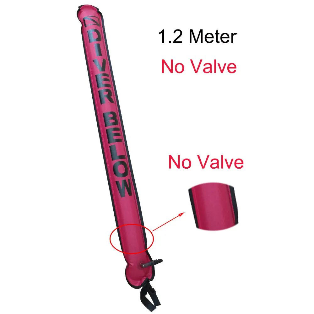 1.2M Pink No Valve 1,1 м-1,8 м закрытый Дайвинг поверхность маркерный буй SMB дрейф дайвинг восходящая сигнальная трубка безопасная колбаса Для Сноркелинга - Цвет: 1.2M Pink No Valve