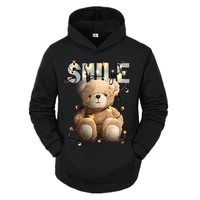 creative fashion lights teddy bear sweatshirt autumnwinter thickening plus size men and women hoodies lovers hoodie s 4xl