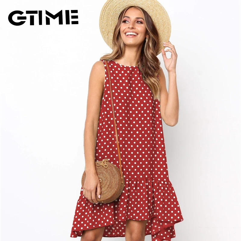 

Lossky Women Summer Dress Polka Dot Chiffon Sleeveless Beach Mini Casual Yellow Sundress 2021 Fashion Plus For Women #ZYNWY-16