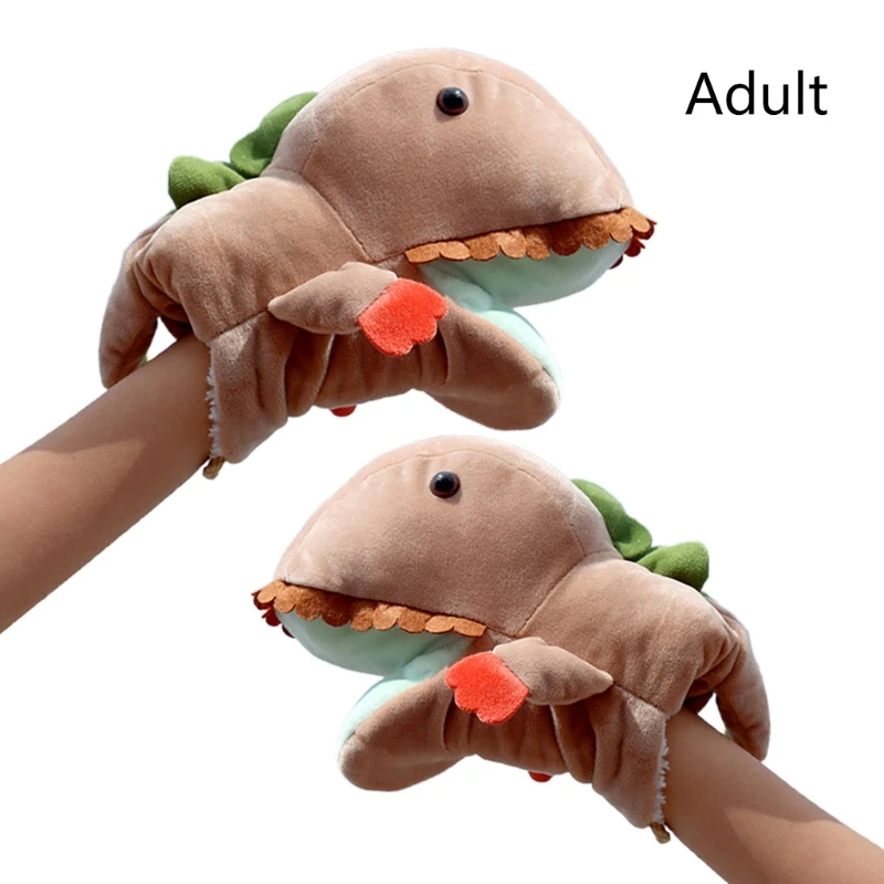 

Adult Kids Cartoon Dinosaur Gloves Plush Toys Winter Thicken Lining Thermal Warm Mittens Animal Cosplay Party Photo Prop