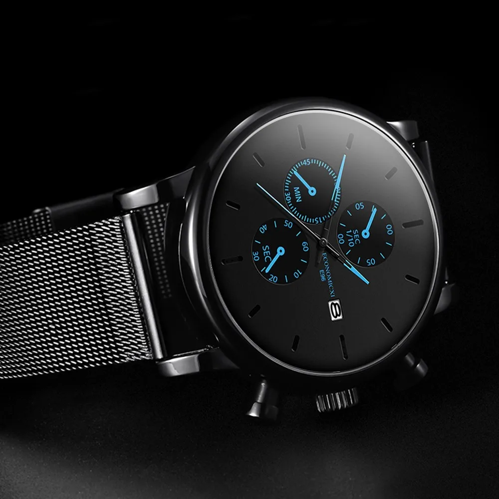 Роскошные мужские наручные часы кварцевые повседневные тонкие стальные