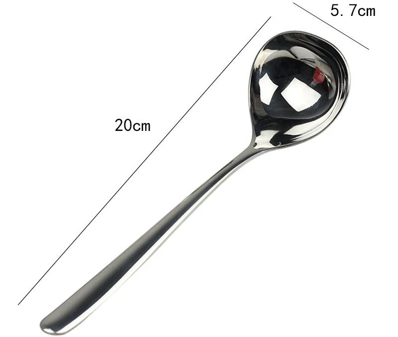 L-Spoon Высококачественная пищевая 304 ложка из нержавеющей стали для супа, металлическая ложка для приправ, кофейная детская рисовая ложка, кухонные принадлежности - Цвет: L-Spoon