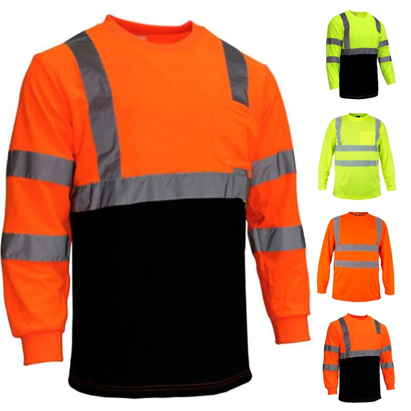 

Shirts For Men High Visibility Reflective T-shirt Long Sleeves Safety Shirt Hi Vis Workwear T Shirt Work Shirts Women