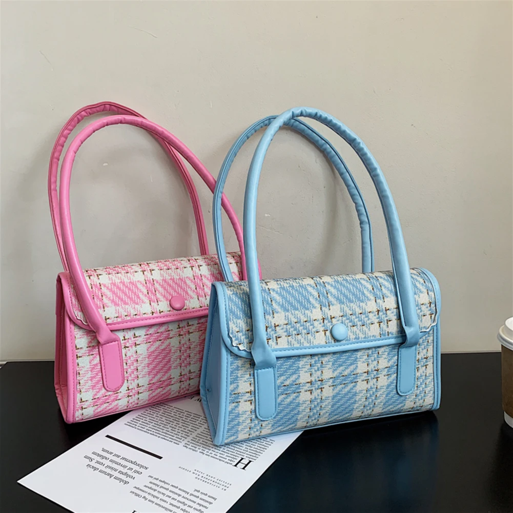 

Женские зимние клетчатые сумки для подмышек, маленькие женские кожаные Лоскутные плюшевые сумки для подмышек, клетчатые Наплечные сумки с ...