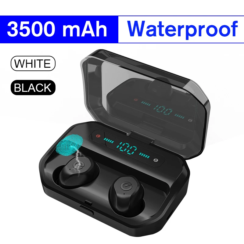 TWS CVC беспроводные стерео наушники bluetooth 5,0 в ухо наушники HIFI Звук с 3500 мАч Зарядное устройство для зарядки для IOS Android