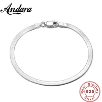 ins style 925 sterling silver bracelet 4mm20cm blade snake bone bracelet for men women jewelry gifts