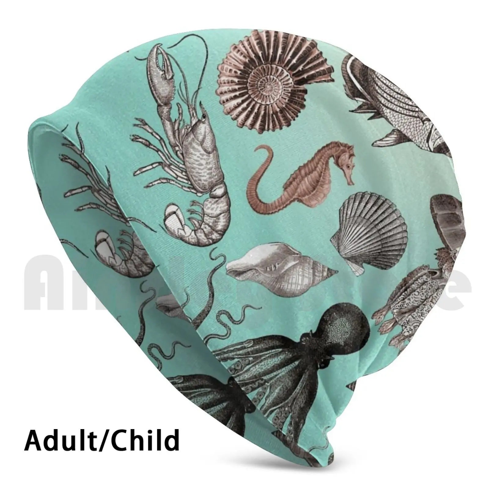 

Marine Life Beanie Hedging Cap DIY Print Cushion Marine Life Ocean Life Seahorse Frankie Cat Crab Lobster Octopus Squid