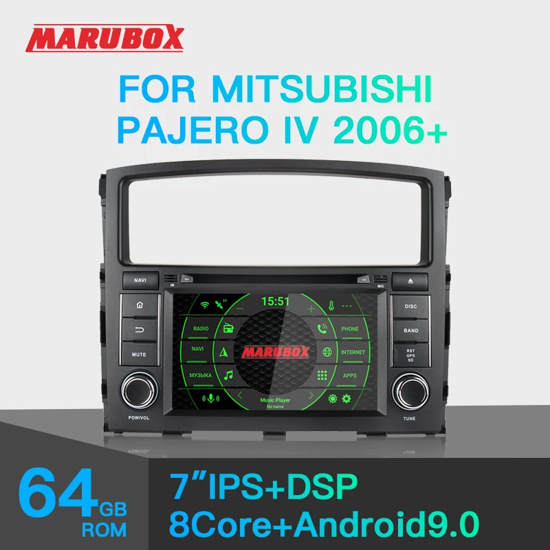 Штатная магнитола для Mitsubishi Pajero IV MARUBOX KD7054 Штатное головное устройство 2006+ Android 9.0