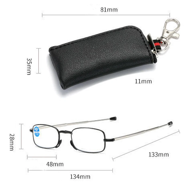 MGHBHS New High Quality Unisex Portable Folding Anti-Blue Light Reading Glasses For Case