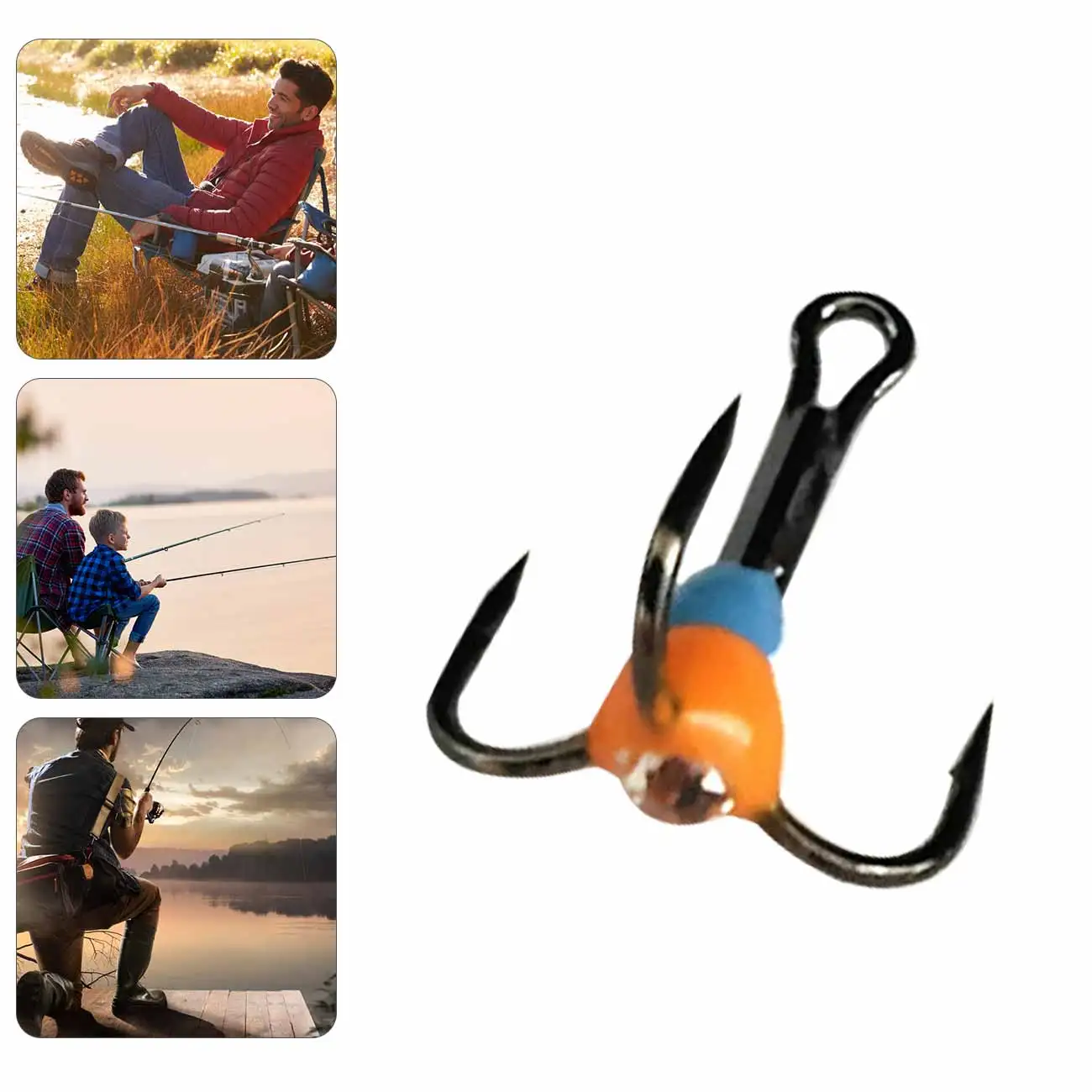 

5Pcs Fishing Treble Hooks High Carbon Steel Baits Sharp Three-jaw Hook Lures Winter Outdoor Camping Ice Fishing Tackle