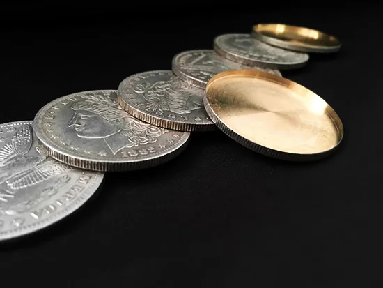 Morgan Dollar Shell и Набор монет (5 + 1 корпус головы задний корпус) магические трюки