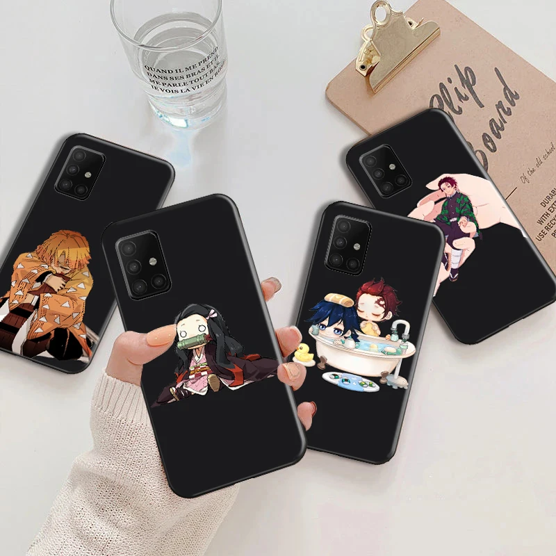 

Hot Anime Demon Slayer Phone Case For Samsung Galaxy A51 5G Kamado Tanjirou Kamado Nezuko Rengoku Coque Back Cover Soft TPU