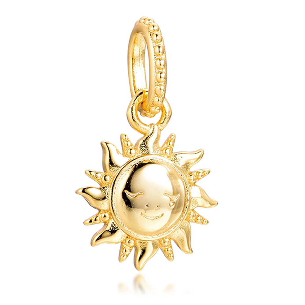 

Бусины QANDOCCI подходят для ожерелий и браслетов 100% Стерлинговое Серебро 925 пробы-ювелирные изделия Сияющие Подвески с блестящим солнцем Бесплатная доставка